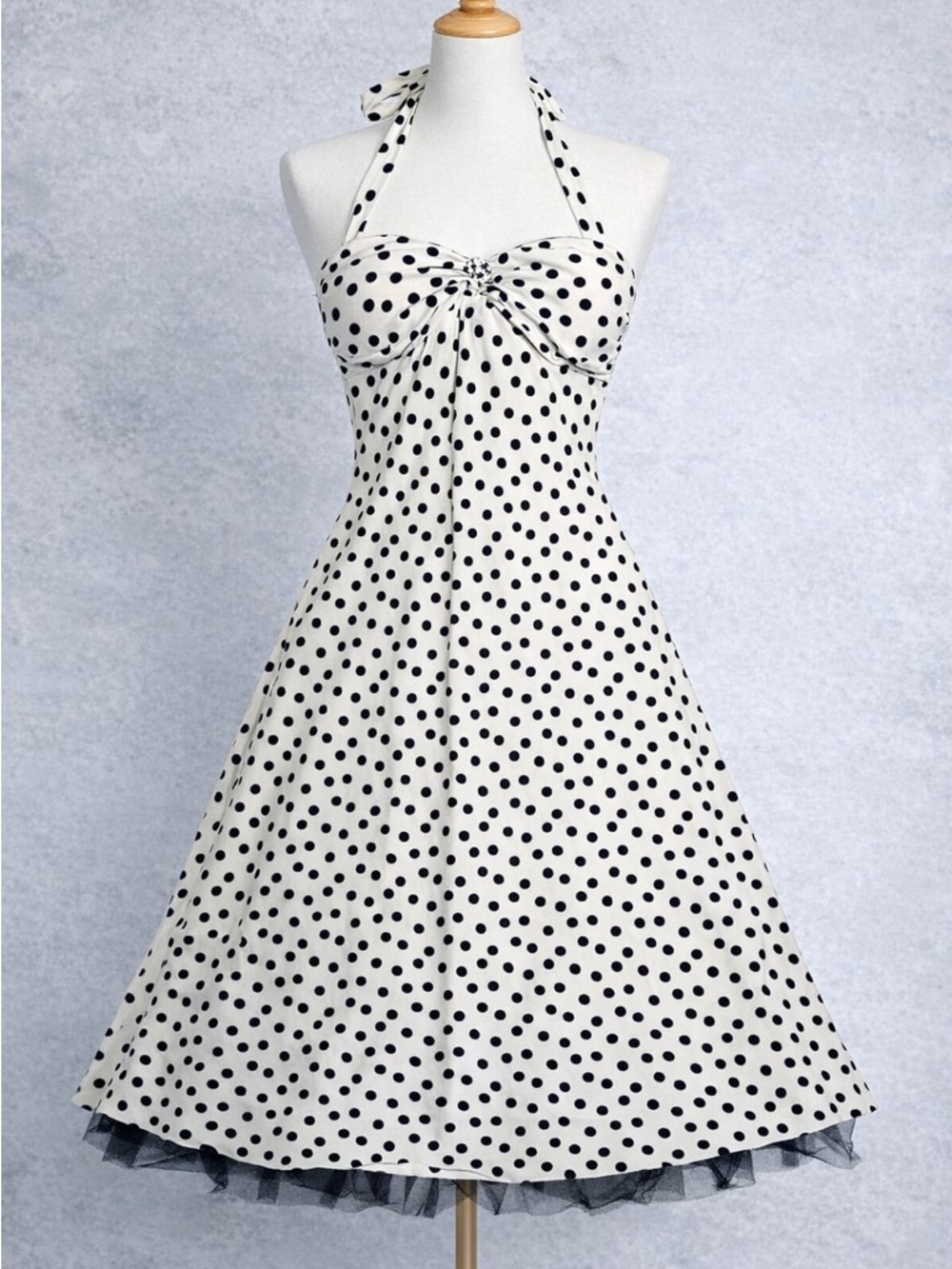 Vintage Bella Studio | Polka Dot Halter Swing Dress